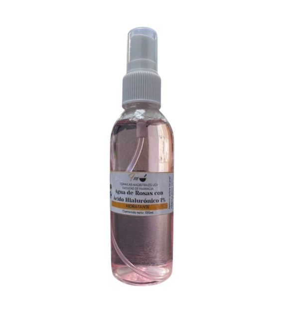 Agua de Rosa con ácido hialuronico al 1%