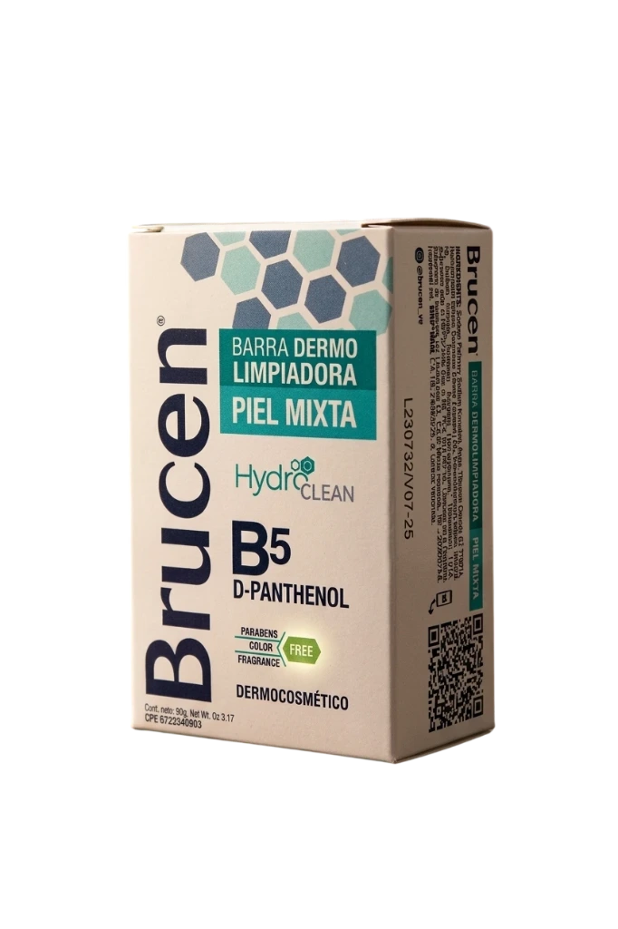 Brucen Hydro Clean Piel mixta barra dermolimpiadora B5 90g.